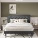 Red Barrel Studio® Kethan Metal Platform Bed w/ Adjustable Headboard Upholstered/Metal/Polyester in Gray | 49.2 H x 62.45 W x 81.2 D in | Wayfair