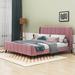 Mercer41 Serkan Panel Storage Bed Upholstered/Velvet, Solid Wood in Pink | 44.1 H x 60.6 W x 88.6 D in | Wayfair 5B071BBC20C64C75A05DA4C95772614A