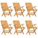 VidaXL Anesu Folding Teak Patio Dining Armchair Wood in Brown | 35.4 H x 24 W x 26.4 D in | Wayfair 3155056