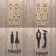 Plaque de Signe de Toilettes en Acrylique 3D Étiquette Murale de Porte de Salle de Lavage