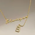 Collier personnalisé avec lettres CZ pour femmes et filles bijoux en acier inoxydable pendentif