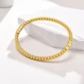 Bracelet jonc perlé pour femmes bijoux empilables plaqués or en acier inoxydable