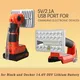 Lampe de travail portable sans fil avec port USB pour Black and Decker lampe de poche lanterne