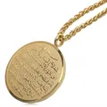 Collier pendentif en acier inoxydable Allah AYATUL KURSI musulman messager de Dieu arabe cadeau