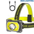 Lampe frontale à double Source de lumière LED Cob étanche pour l'extérieur pour la pêche de