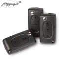 Jingyuqin – coque de clé de voiture à clapet 2/3 boutons pour Peugeot 207 307 308 407 607 Partner