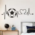 Autocollant mural avec impression de cœur et de football en PVC 1 pièce sticker moderne pour la