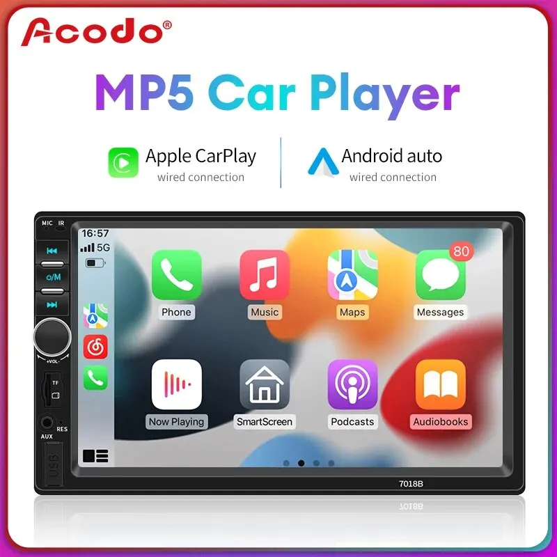 Acodo 2din Stereo 7 pollici Autoradio 2DIN Touch Screen Automotive Multimedia Bluetooth USB TF FM Radio Autoradio lettore MP5
