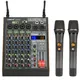 Professional 4 Channel Audio Mixer with UHF Wireless Microphone USB Bluetooth Karaoke System Sound