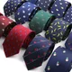 Novelty Men's Skinny Ties Animal Fruit Patten Red Blue Jacquard Neckties For Wedding Party Business