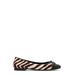 Zebra-pattern Bow Detailed Ballerina Shoes