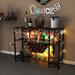 Costway Wine Cabinet Bar Table Rack Table for Drinks Glasses with - See Details