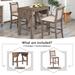 Brown 3-Piece Wood Counter Heigh Drop Leaf Dining Table Set w/Chairs