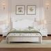 3-Pieces Bedroom Sets, Queen Size White Wood Platform Bed & 2 Nightstands