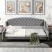 Luxury Full Size Upholstered Platform Bed w/ Tufted Button Daybed