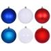 Vickerman 4" Red, White, and Blue Ornament Assortment, 18 per box. - Red