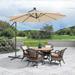 10ft. Solar LED Patio Outdoor Umbrella, Hanging Cantilever Umbrella with 24 LED Lights - Tan