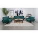 Coaster Furniture Acton Upholstered Flared Arm Sofa Set Teal Blue