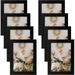 Golden State Art 8 x 10 Picture Frames Set of 8 Gallery Wall Frame Set Collage Thin Tabletop Family Frame with Plastic Glass Horizontal or Vertical Displays (8x10 Black 8-Pack)