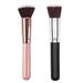 2pcs Wooden Handle Makeup Brushes Professional Big Cosmetic Brushes Loose Powder Foundation Brush Makeup Tools(1pc Black and 1pc Rose Gold)