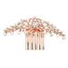 Rose Crystal Vine Bridal Hair Comb Wedding Or Prom Hair Jewelry Accessory For Women Brides