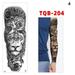 Large Arm Sleeve Tattoo Waterproof Temporary Tatoo Sticker Mens Women FakeTatto+