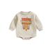 Baby Halloween Thanksgiving Outfit Boy Girl Bubble Pumpkin Romper Pie Sweatshirt Onesie Fall Clothes