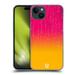 Head Case Designs Neon Rain Ombre Pink Orange Hard Back Case Compatible with Apple iPhone 15 Plus