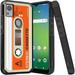 ANJ+ Shockproof Dual Layer Slim Hard Case + Tempered Glass Cover Compatible with Icon 5 AT&T Motivate 4 - Retro Cassette 2