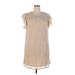 Indigo Rose Casual Dress - Shift Crew Neck Short sleeves: Tan Print Dresses - Women's Size X-Large