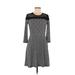 MICHAEL Michael Kors Casual Dress - A-Line Crew Neck 3/4 sleeves: Black Dresses - Women's Size Medium Petite