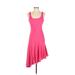 Express Casual Dress - A-Line Scoop Neck Sleeveless: Pink Solid Dresses - Women's Size 2
