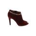 Bandolino Heels: Burgundy Solid Shoes - Women's Size 6 - Peep Toe
