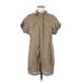 Banana Republic Casual Dress - Shift Collared Short sleeves: Tan Solid Dresses - Women's Size Medium