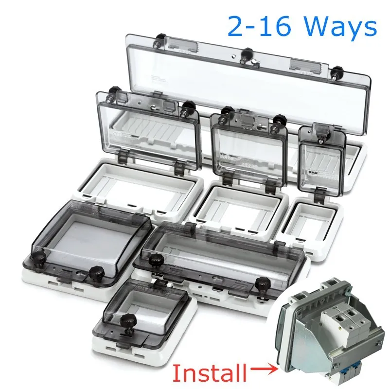 Transparent IP67 Wasserdichte Schutz Fenster Abdeckung Circuit Breaker Schalter Box Schutz Elektrische Junction Box Panel Abdeckung Image