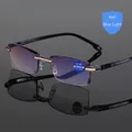 2 Paar Lesebrille Männer Anti blaue Strahlen Presbyopie Brille Frauen Vintage randlose Brillen