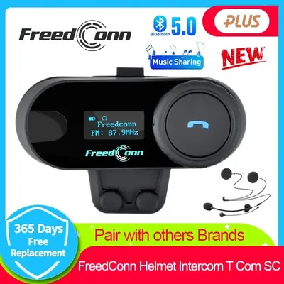 Freed conn t com sc bluetooth motorrad intercom helm headsets drahtlose kommunikation inter phone bt 5,0 musik teilen 10 fahrer