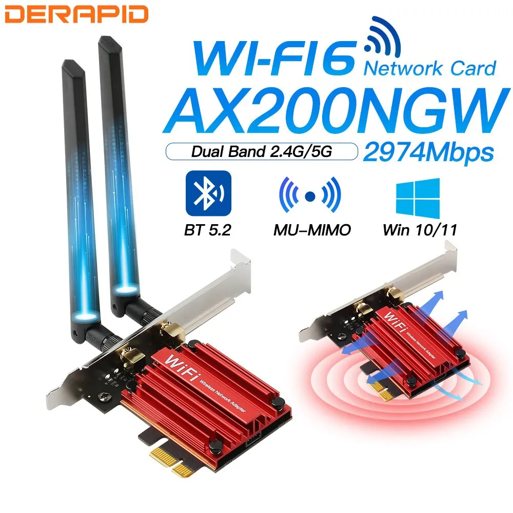 Wifi 6 ax3000 adapter 2,4g 5g 3000mbps dual band netzwerk karte bluetooth 5,2 wifi empfänger dongle für windows 10 11 linux Image