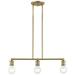 Lansdale 3 Light Antique Brass Linear Chandelier