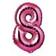 34" Giant Foil Hot Pink Number 8 Balloon