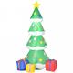 HOMCOM 2.1m Tall Inflatable Christmas Tree with Star and Multicolour Gift Boxes Huge Lighted Outdoor Decoration with 3 Built-in LED Lights Xmas Inflat
