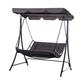 Outsunny 2 Seater Garden Swing Seat Bed, Sun Lounger with Adjustable Canopy, Cushioned Seat and Weather Resistant Steel Frame for Patio, Yard, Grey