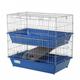 PawHut 2-Tier Small Animal Cage for Rabbit Ferret Chinchilla w/ Ramp Food Dish