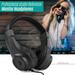 Dazzduo Wired Stereo Monitor Headphones 50mm Driver Over-ear Headset for Recording Monitoring Black