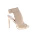 Just Fab Heels: Slip-on Stilleto Cocktail Party Ivory Solid Shoes - Women's Size 10 - Peep Toe