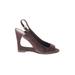 KORS Michael Kors Wedges: Brown Solid Shoes - Women's Size 9 - Peep Toe