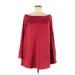 Re Boatneck Long sleeves:named Casual Dress - A-Line Boatneck Long sleeves: Burgundy Print Dresses - New - Women's Size Medium