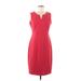 Calvin Klein Casual Dress - Sheath: Red Solid Dresses - Women's Size 8
