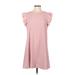 Shein Casual Dress - Shift Crew Neck Short sleeves: Pink Print Dresses - Women's Size Medium