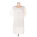 Gap Casual Dress - Shift Scoop Neck Short sleeves: White Print Dresses - Women's Size Medium